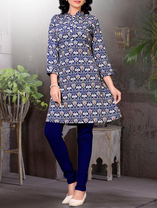 blue crepe aline kurta - 14809445 - Very Small Image - 1