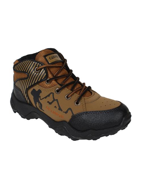 brown leatherette trekking shoe - 14810975 - Very Small Image - 1