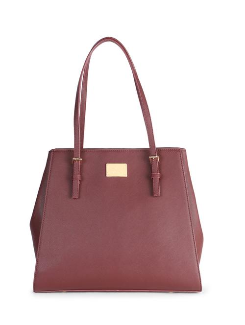 maroon leatherette regular handbag - 14810992 - Very Small Image - 1