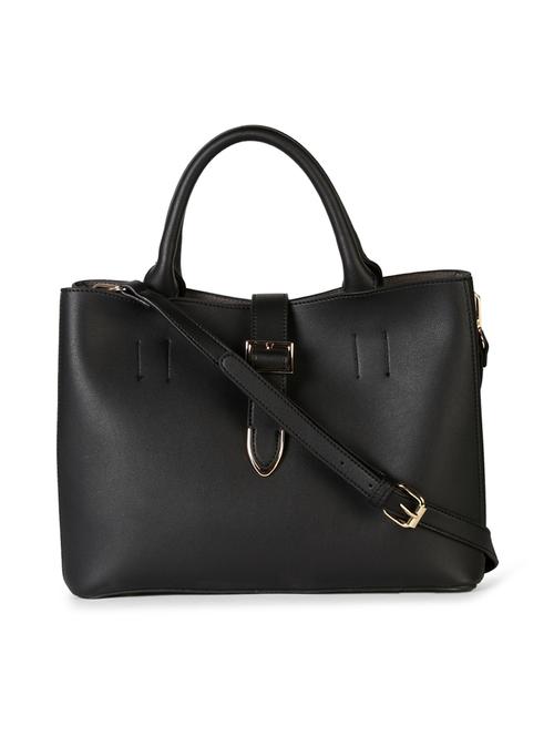 black leatherette  regular handbag - 14810997 - Very Small Image - 1