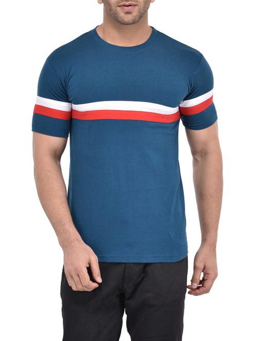 blue cotton striped t-shirt - 14811397 - Very Small Image - 1