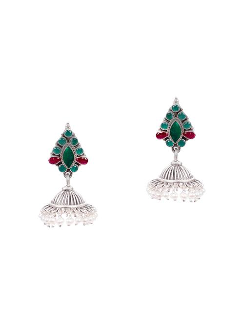 silver tone stone earrings - 14813455 - Very Small Image - 1