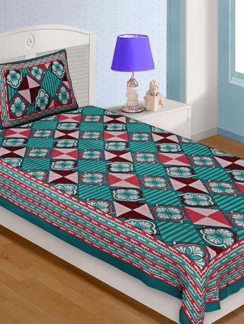 cotton single bed sheet with one pillow cover - 14813668 - Very Small Image - 1