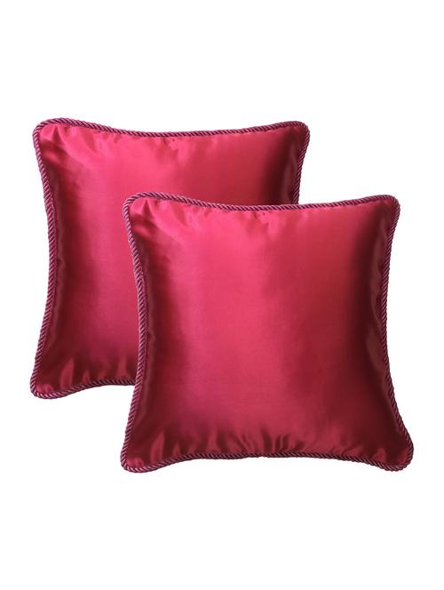 fuchsia plain cushion cover with unique dori piping, 16 x 16 - 14815139 - Very Small Image - 1