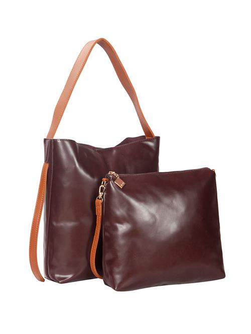 brown leatherette handbag - 14815221 - Very Small Image - 1