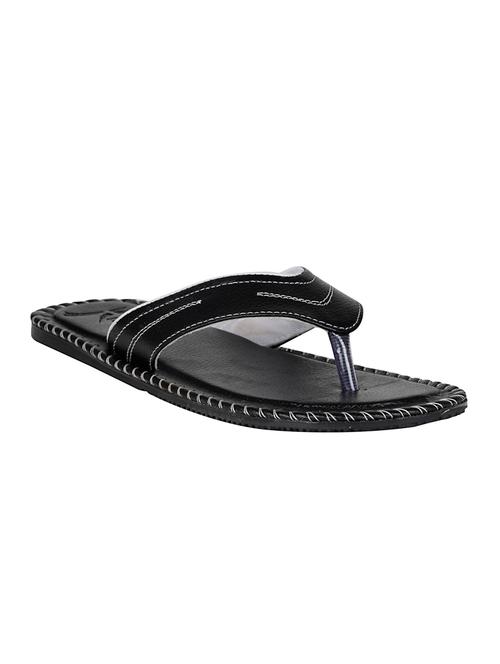 black leatherette toe separator slipper - 14815245 - Very Small Image - 1