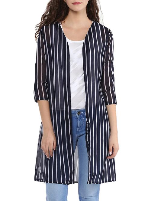 blue striped georgette shrug - 14815863 - Very Small Image - 1