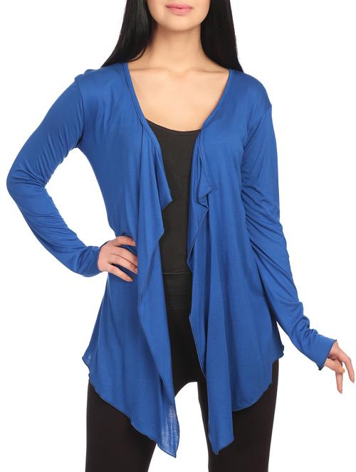 blue viscose asymmetric shrug - 14815876 - Very Small Image - 1