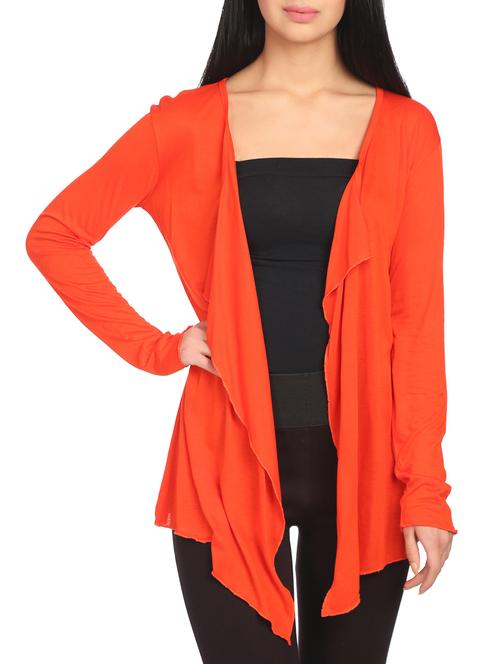 red viscose asymmetric shrug - 14815878 - Very Small Image - 1