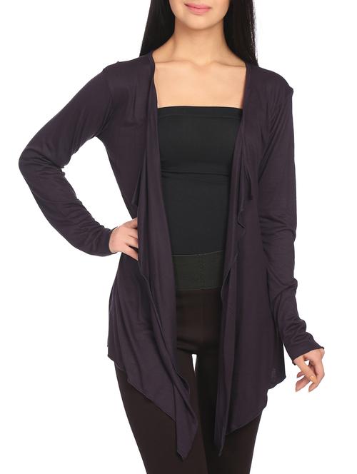 purple viscose asymmetric shrug - 14815884 - Very Small Image - 1