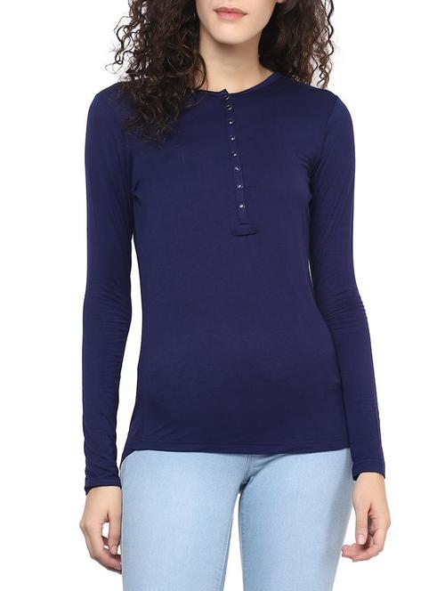 navy blue cotton tshirt - 14815956 - Very Small Image - 1