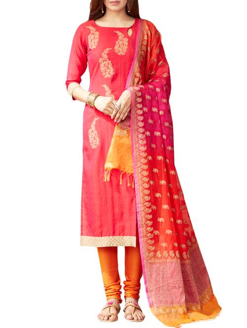 embroidered kurta churidaar with dupatta suit - 14816738 - Very Small Image - 1