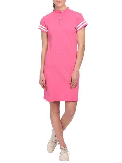 pink solid shift dress - 14817044 - Very Small Image - 1