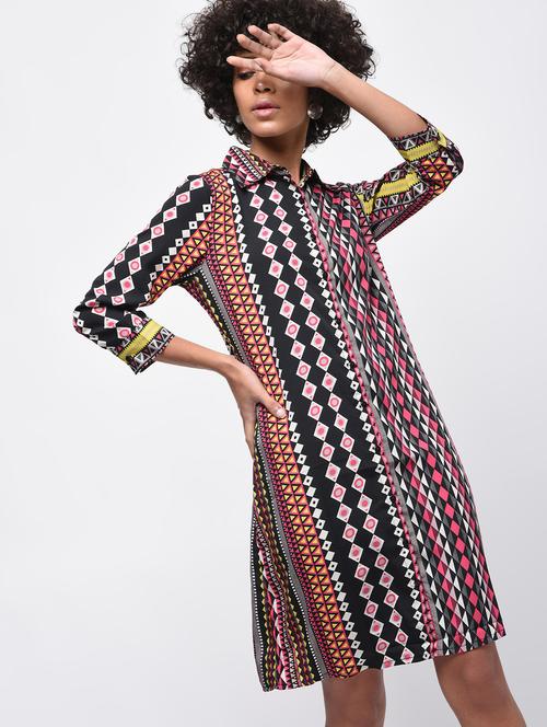 pink printed shirt dress - 14817047 - Very Small Image - 1