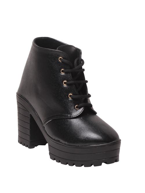 black  faux leather ankle  boot - 14817447 - Very Small Image - 1