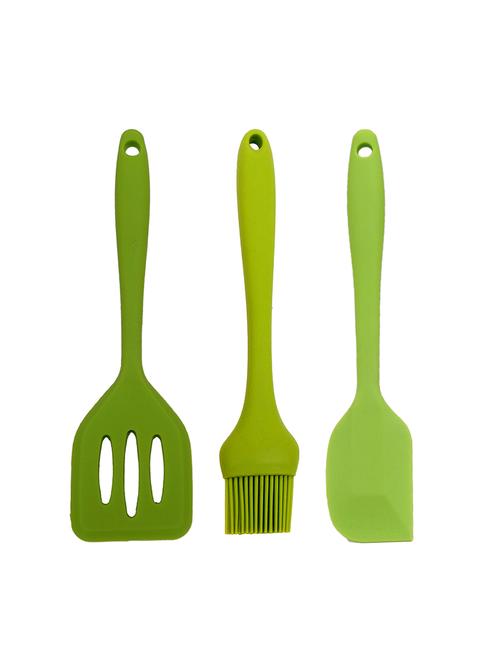 green silicone spatula, skimmer, brush - 14818065 - Very Small Image - 1