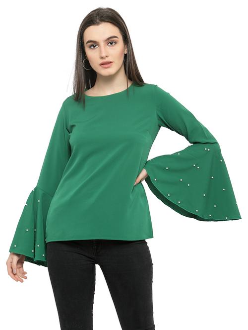 bell sleeved pearl embellished top  - 14818391 - Very Small Image - 1
