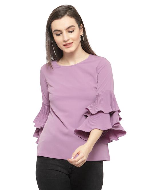 bell sleeved solid top  - 14818405 - Very Small Image - 1