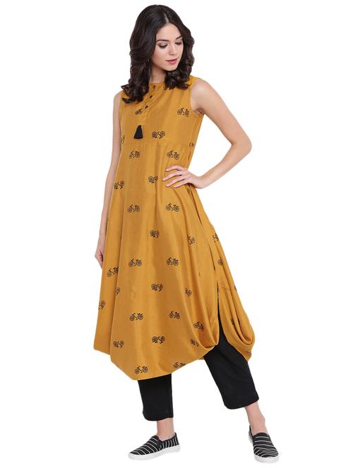 cowl fusion  kurta - 14821325 - Very Small Image - 1