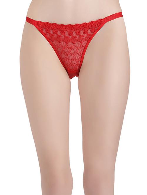 red lacy bikini panty - 14842391 - Very Small Image - 1