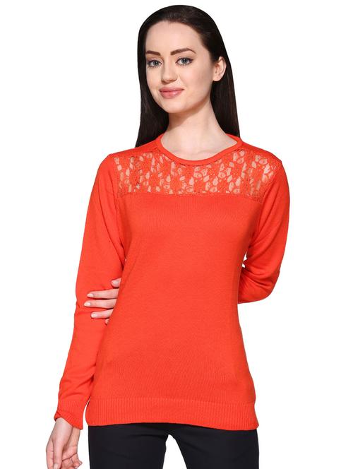 orange solid pullover - 14844274 - Very Small Image - 1