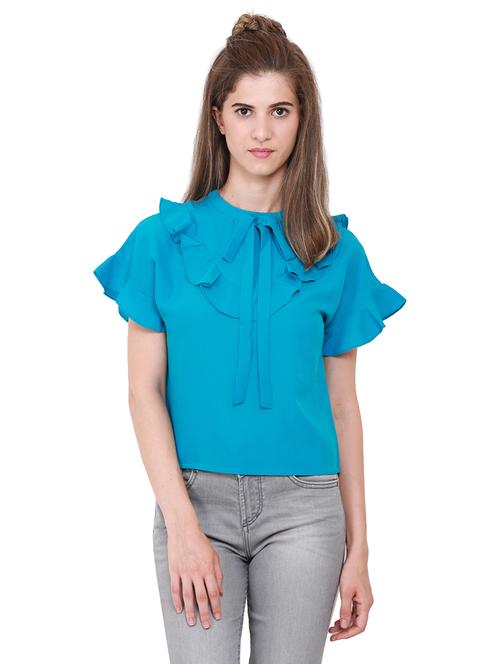 ruffle crepe top - 14845664 - Very Small Image - 1