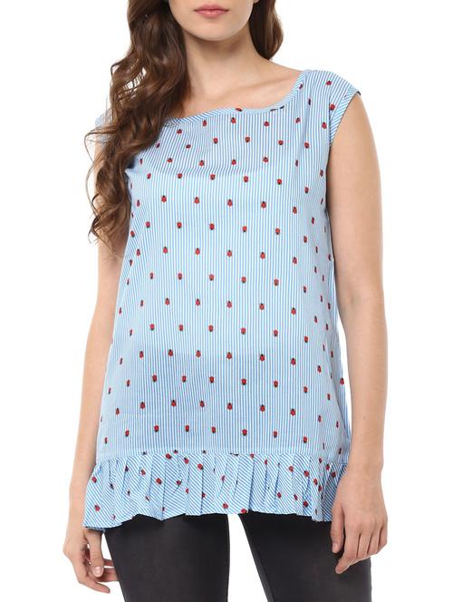 blue printed cotton top - 14846116 - Very Small Image - 1