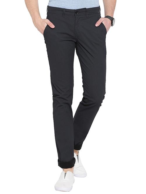 black cotton chinos casual trousers - 14848009 - Very Small Image - 1