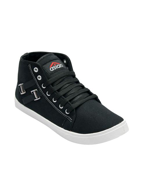 black canvas lace up sneaker - 14852643 - Very Small Image - 1