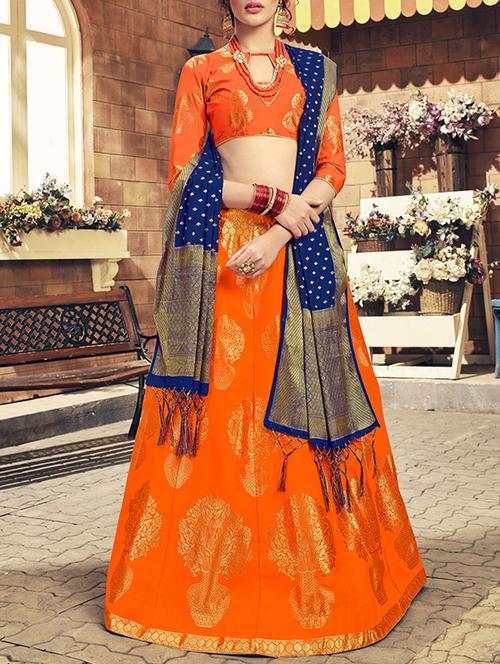 banarasi contrast flared lehenga - 14853363 - Very Small Image - 1