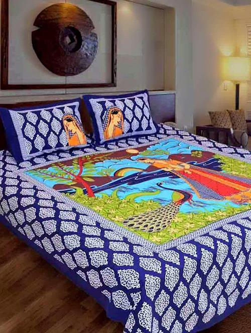 jaipuri printed bedsheet with 2 pillow covers - 14857654 - Very Small Image - 1