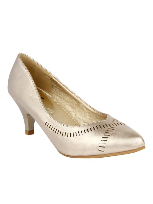 gold pu slip on pumps - 14859283 - Very Small Image - 1