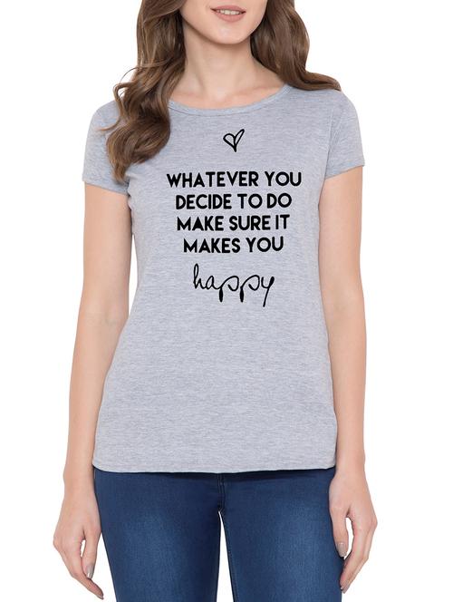 round neck slogan printed tee - 14860431 - Very Small Image - 1