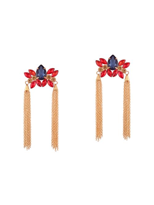 multi colored brass drop earrings - 14860632 - Very Small Image - 1