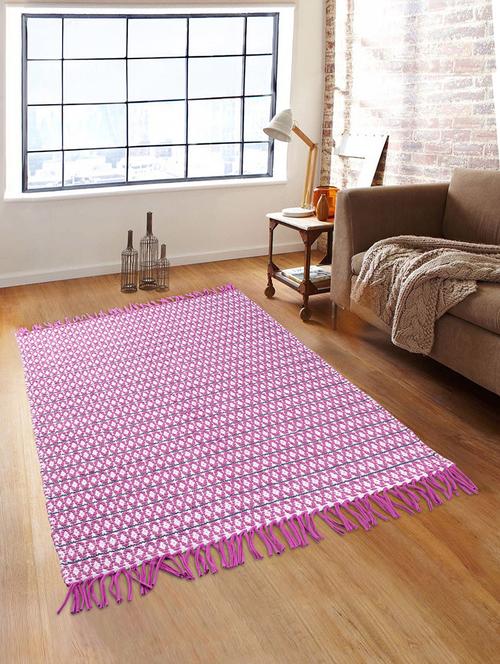 purple cotton dhurrie, 5 ft x 7 ft - 14861766 - Very Small Image - 1