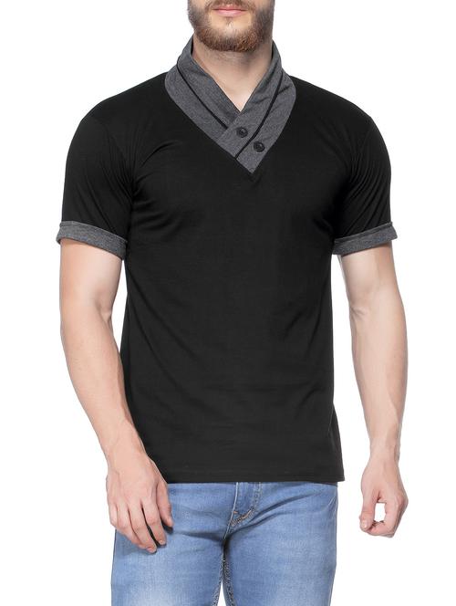 black cotton t-shirt - 14862077 - Very Small Image - 1