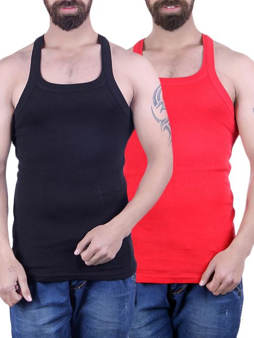 black & red cotton vest - 14862281 - Very Small Image - 1