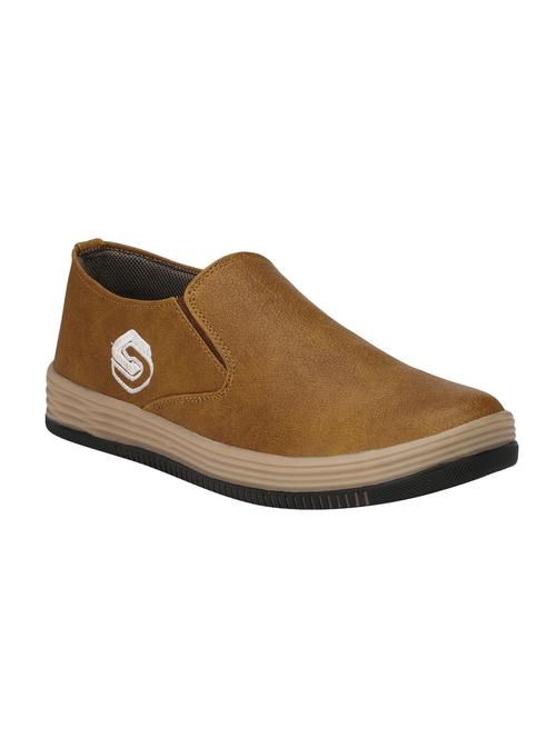 brown leatherette casual slipon - 14863496 - Very Small Image - 1