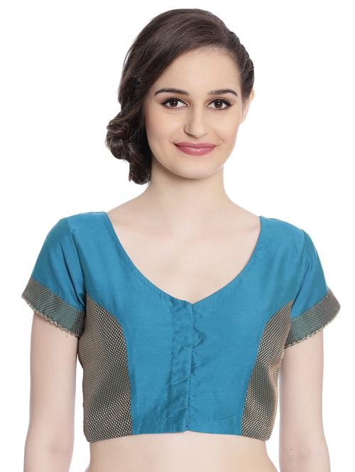 fuchsia designs blue embroidered blouse - 14865469 - Very Small Image - 1
