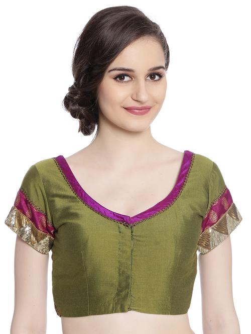 fuchsia designs green embroidered blouse - 14865476 - Very Small Image - 1