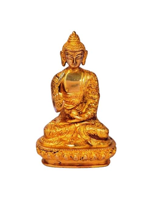 decorative brass medium size statue of sitting buddha handicrafts product - 14865658 - Very Small Image - 1