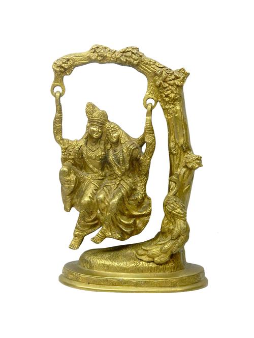 decorative statue of radha krishna on jhoola handicrafts product - 14865903 - Very Small Image - 1