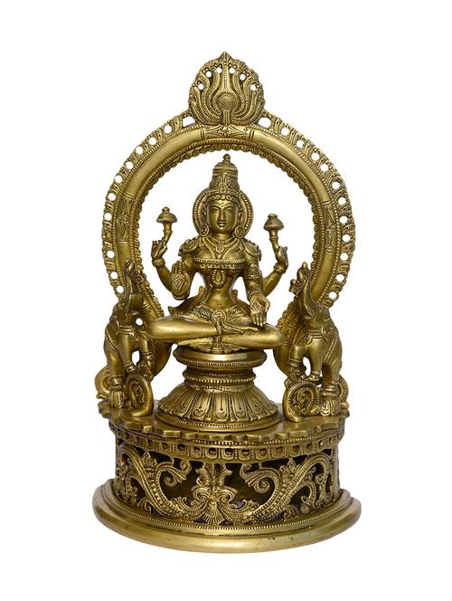 decorative brass statue of gaj laxmi handicrafts product - 14866480 - Very Small Image - 1