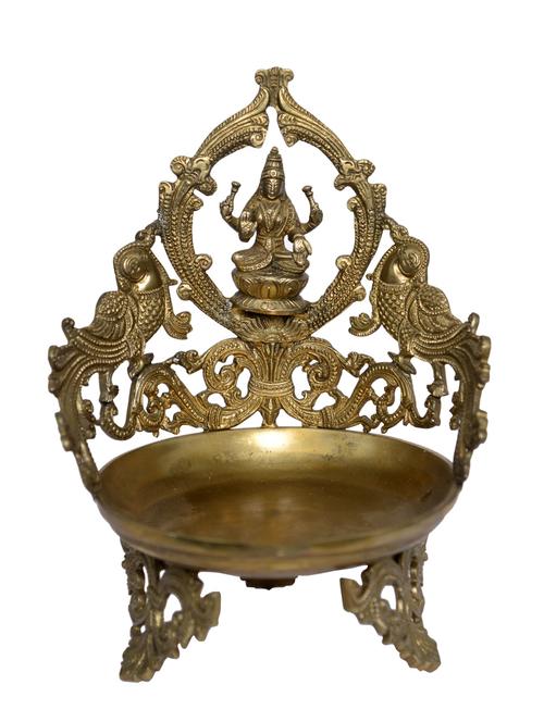 decorative brass laxmi oil lamp divi handicrafts product - 14866486 - Very Small Image - 1
