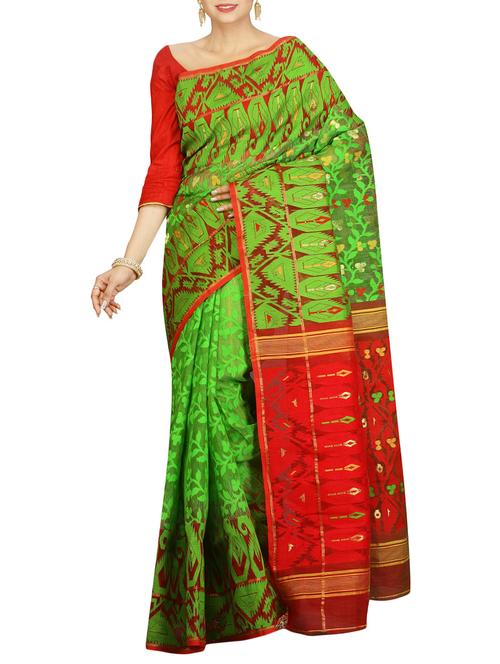 bengal hand woven jamdani saree - 14866537 - Very Small Image - 1