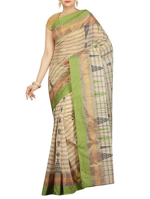 beige cotton tant saree - 14866562 - Very Small Image - 1