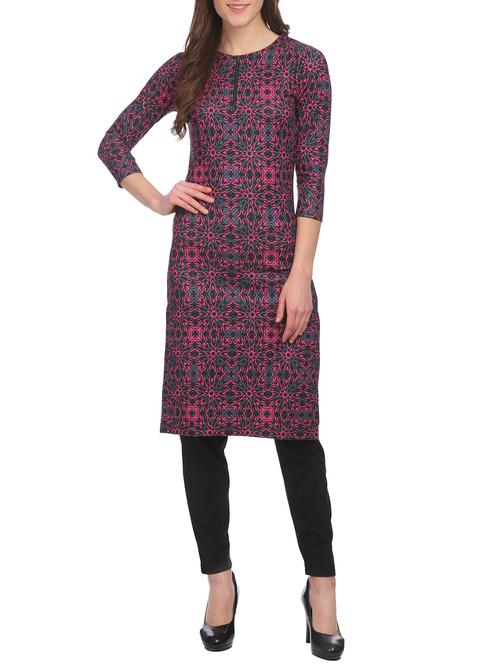 multi colored cotton straight kurta - 14867011 - Very Small Image - 1