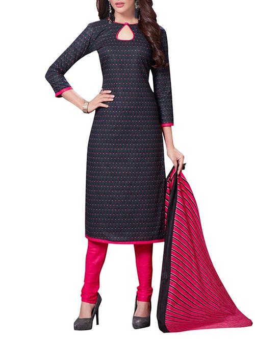 blue  printed unstiched churidaar suits - 14867173 - Very Small Image - 1