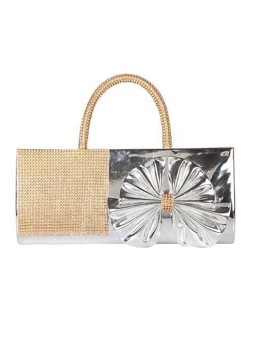 silver leatherette  ethnic clutch - 14867431 - Very Small Image - 1