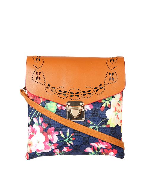 blue leatherette  regular sling bag - 14867497 - Very Small Image - 1